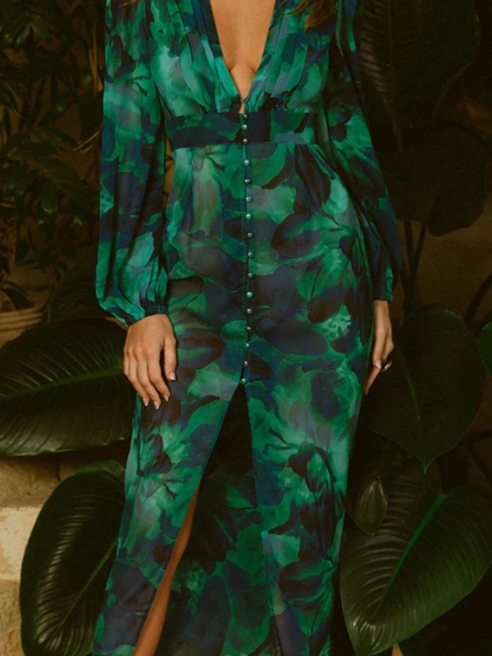 Calista Midi Dress Green Runway The Label